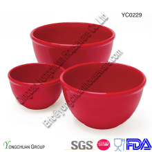 Cerâmica Red Serving Bowl Set-medição Bowl